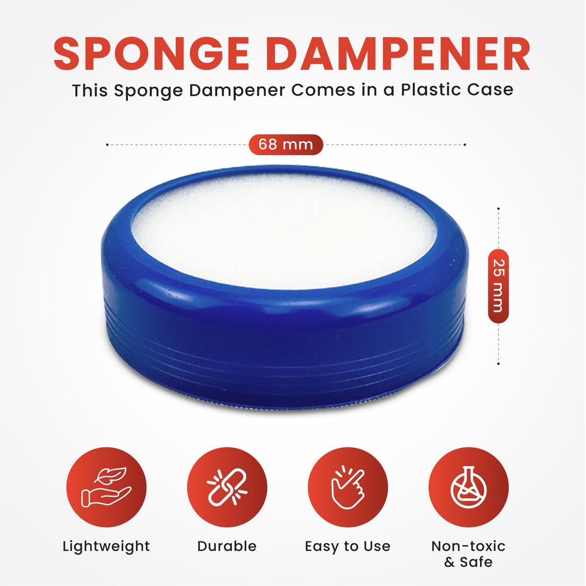 Round Blue Finger Sponge Dampener Pad for Envelopes, Stamps & Cash