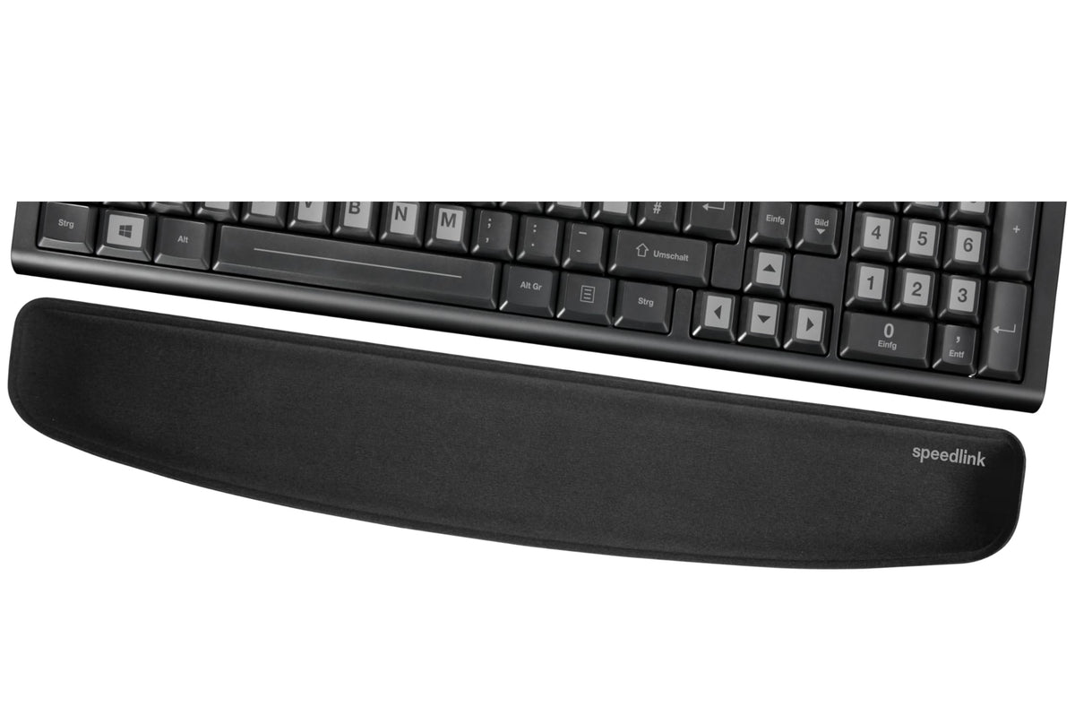 SATEEN Ergonomic Wrist Rest — Soft Cover, Non-Slip Base, Black