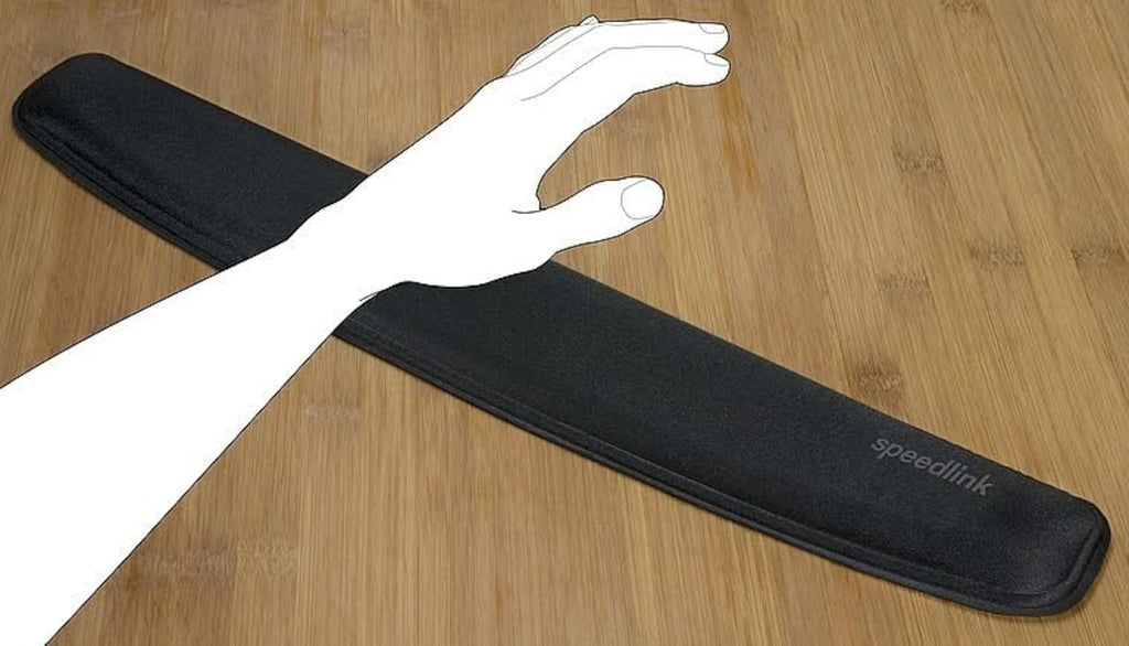 SATEEN Ergonomic Wrist Rest — Soft Cover, Non-Slip Base, Black