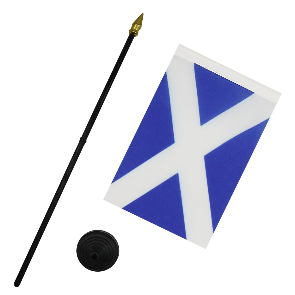 Scotland Table Flag 15×10 cm 100D Polyester with Plastic Base