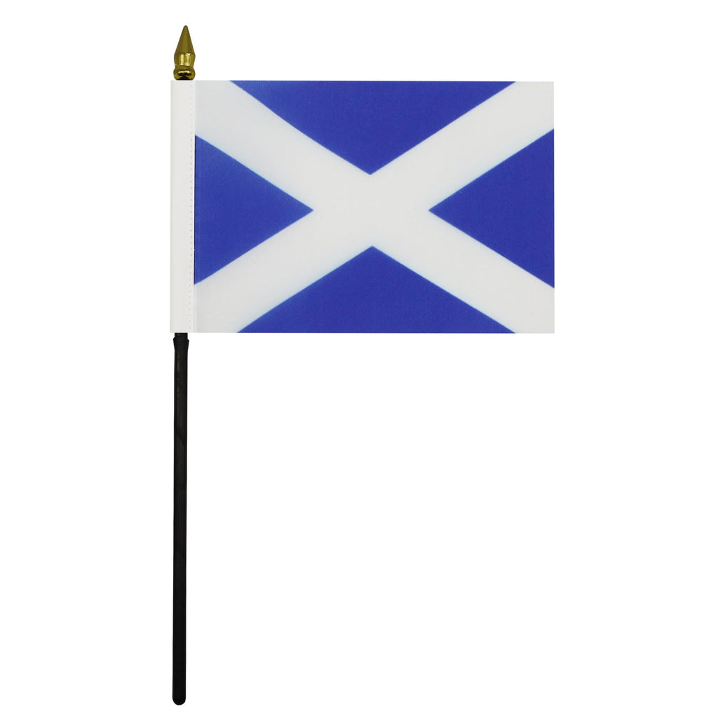 Scotland Table Flag 15×10 cm 100D Polyester with Plastic Base