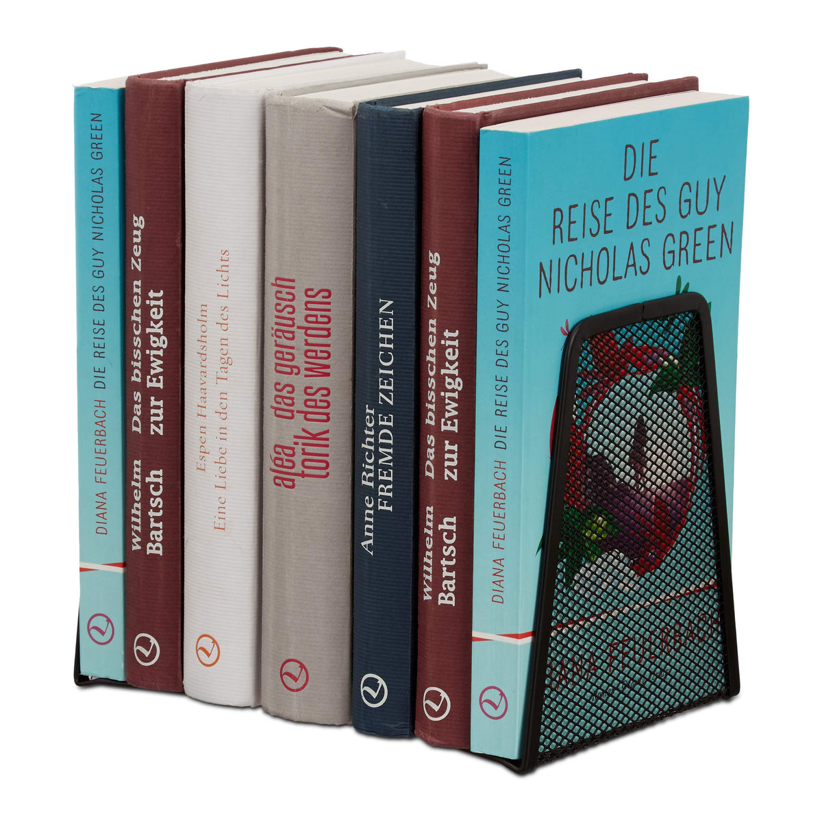 Set of 2 Bookends for Books, CDs & DVDs, 14.5 x 12.5 x 9 cm, Black