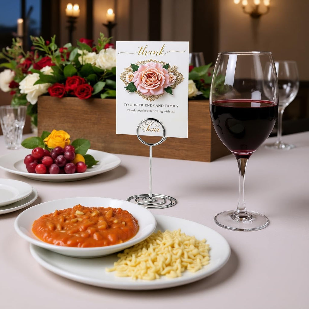 Silver Spiral Table Number Holders — 20 Pack