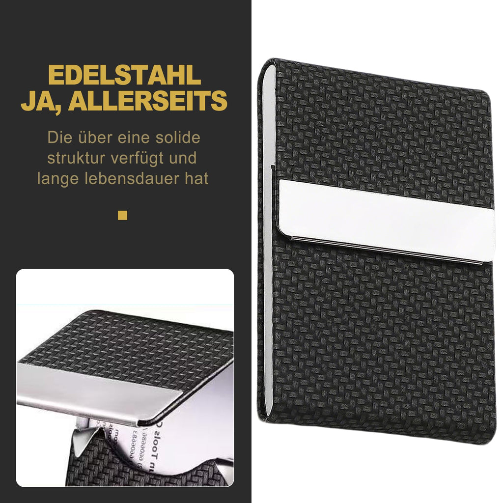 Stainless Steel Magnetic Business Card Holder — Slim RFID Card Case