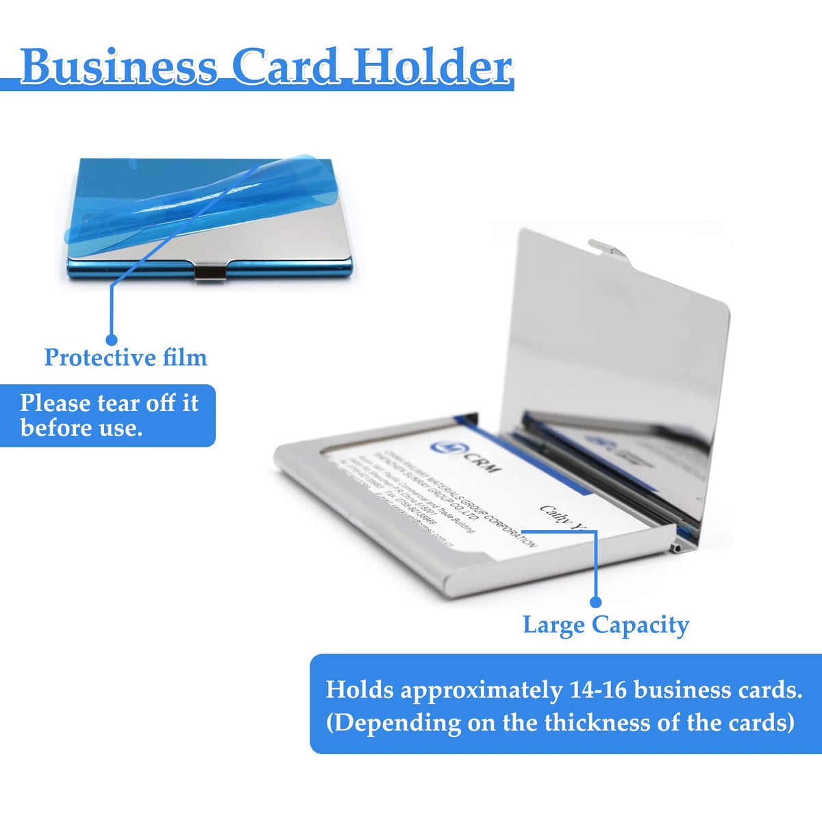 Stainless Steel Slim Business Card Holder - Pocket Card Case
