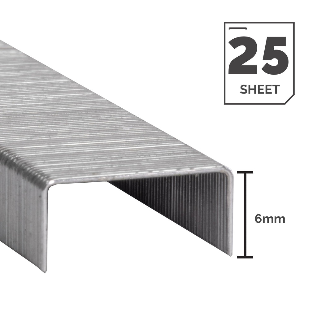 Staples 26/6mm for Full-Strip Staplers — Box of 5000 Silver