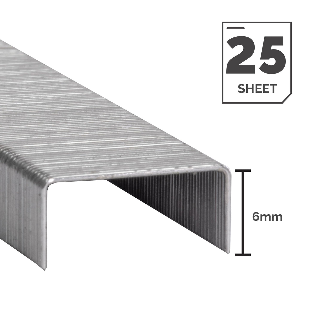 Staples 26/6mm for Full-Strip Staplers — Box of 5000 Silver