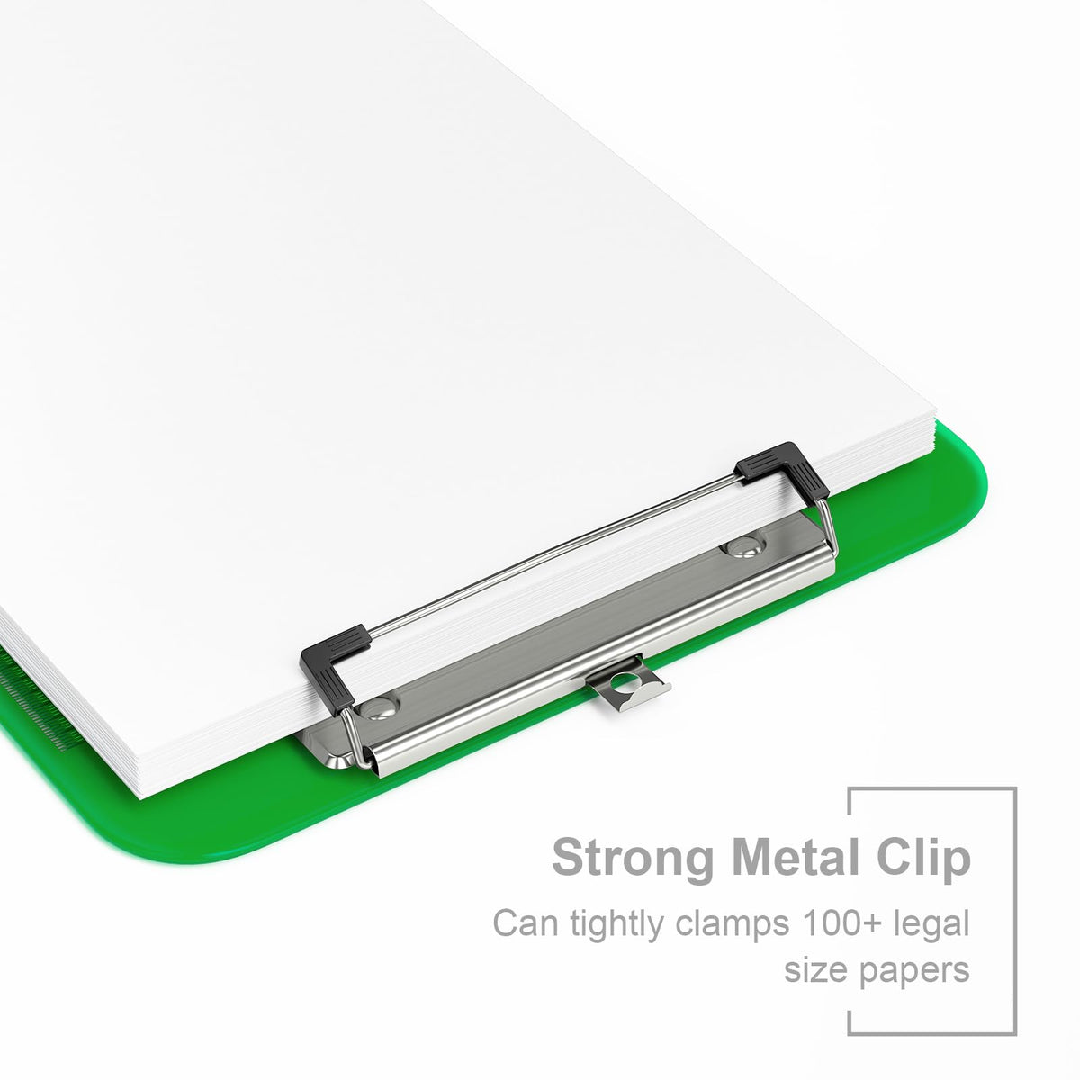 Translucent Plastic Clipboard, Low Profile Letter Size 12.5 x 9 in (Green)
