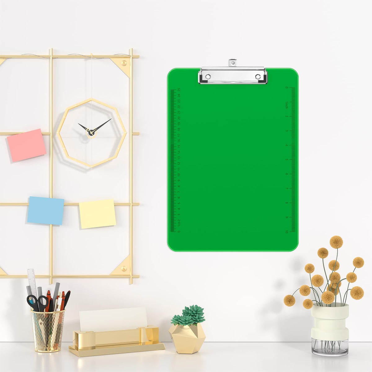 Translucent Plastic Clipboard, Low Profile Letter Size 12.5 x 9 in (Green)