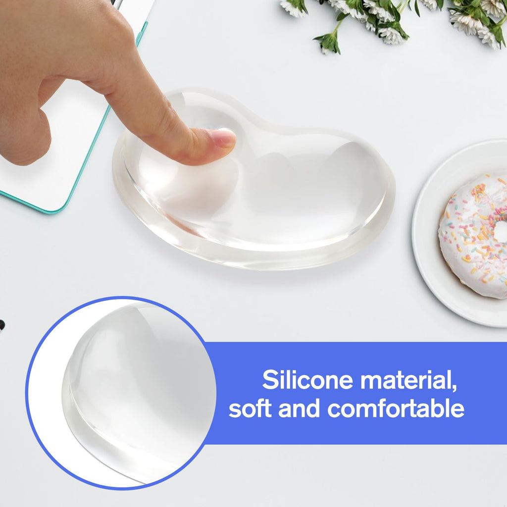 Transparent Gel Silicone Mouse Wrist Rest — Ergonomic Soft Wrist Pad