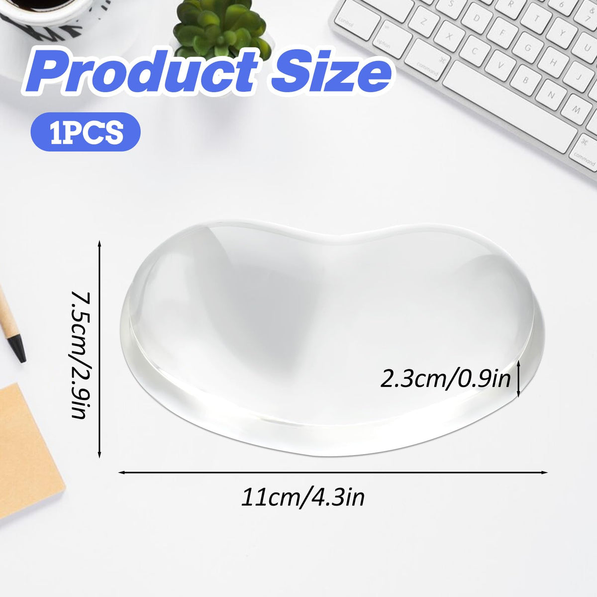 Transparent Gel Silicone Mouse Wrist Rest — Ergonomic Soft Wrist Pad