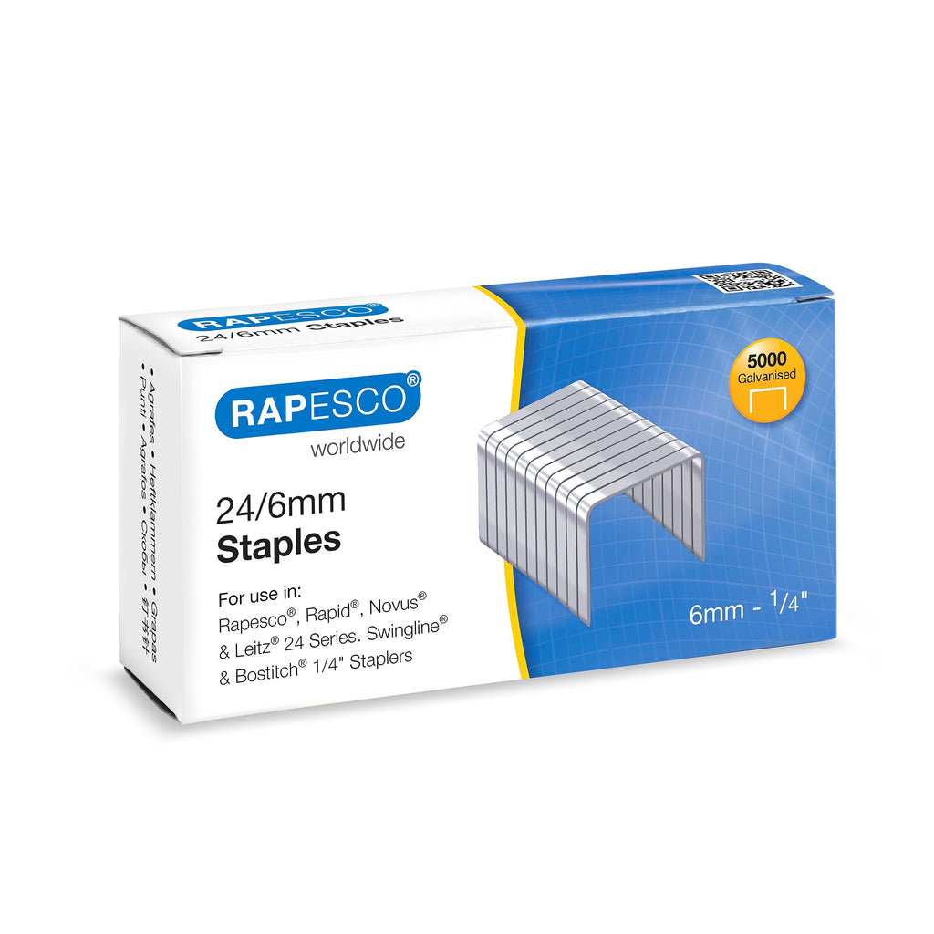 Type 24/6 mm (No.16) Galvanised Staples — Pack of 5000