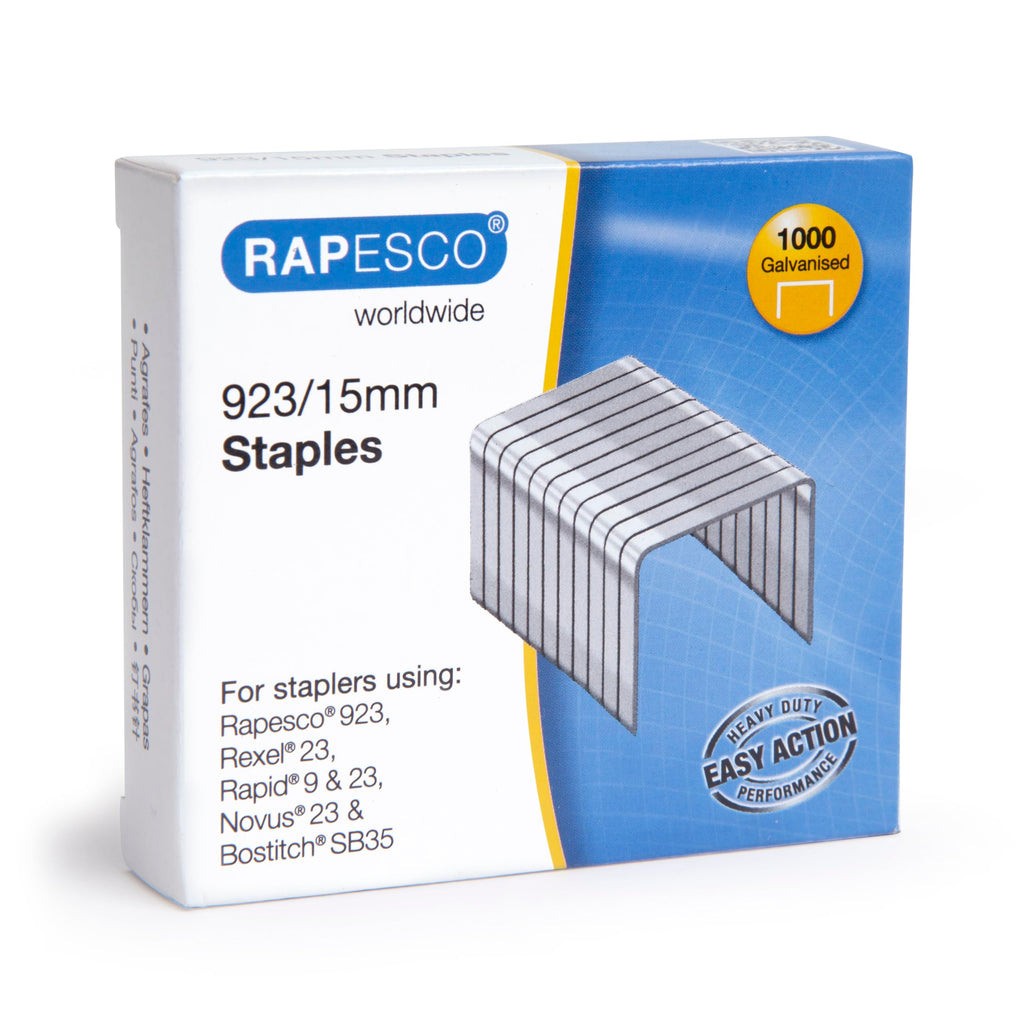 Type 923 15mm Galvanised Heavy-Duty Staples — Pack of 1000