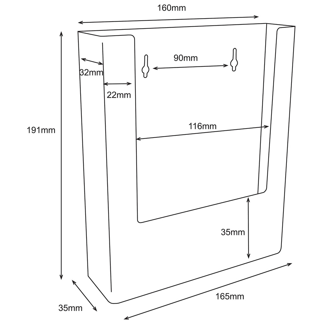W160 Single-Pocket A5 Leaflet Dispenser for Counter or Wall