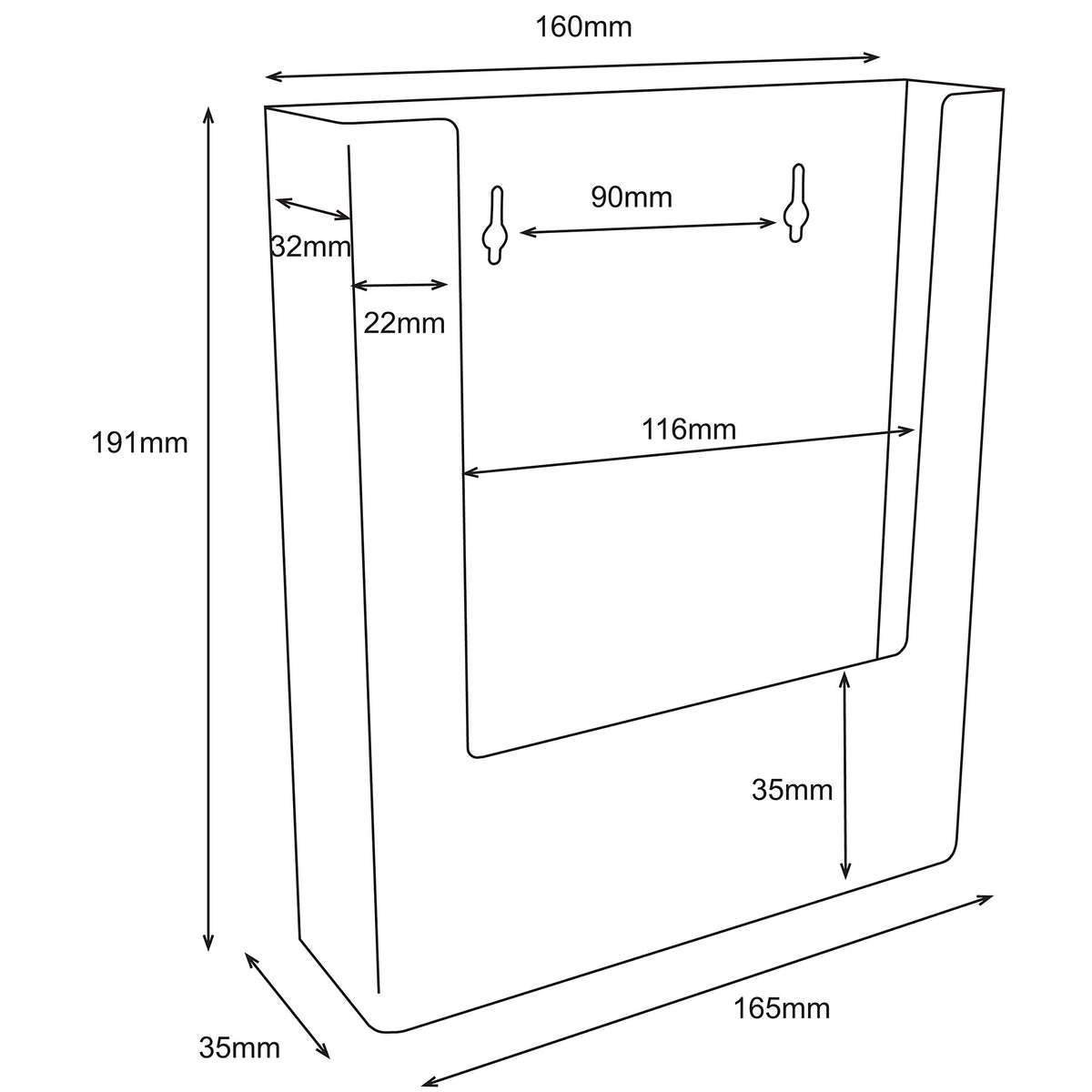 W160 Single-Pocket A5 Leaflet Dispenser for Counter or Wall