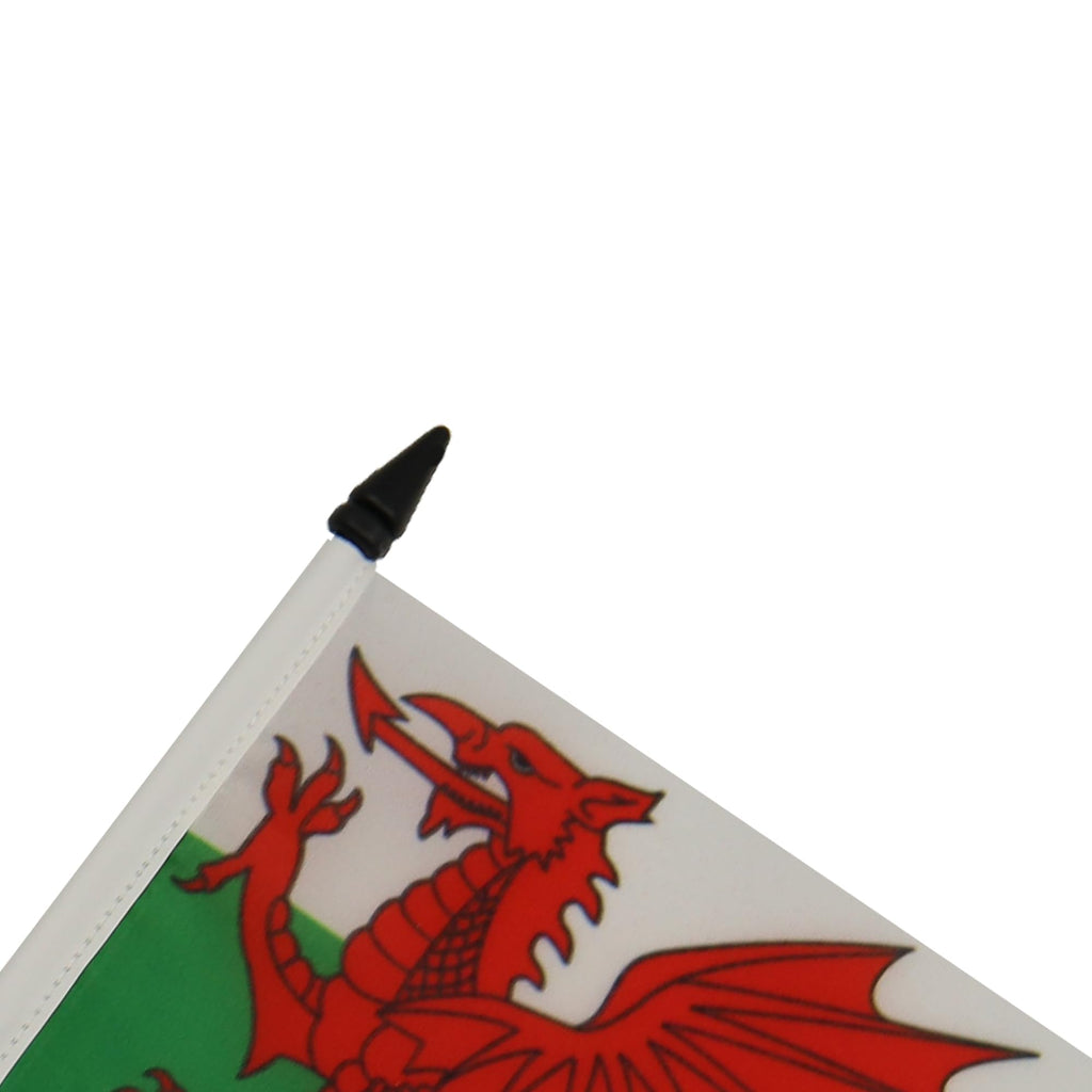 Wales Table Flag 15x10 cm 100D Polyester with Plastic Base