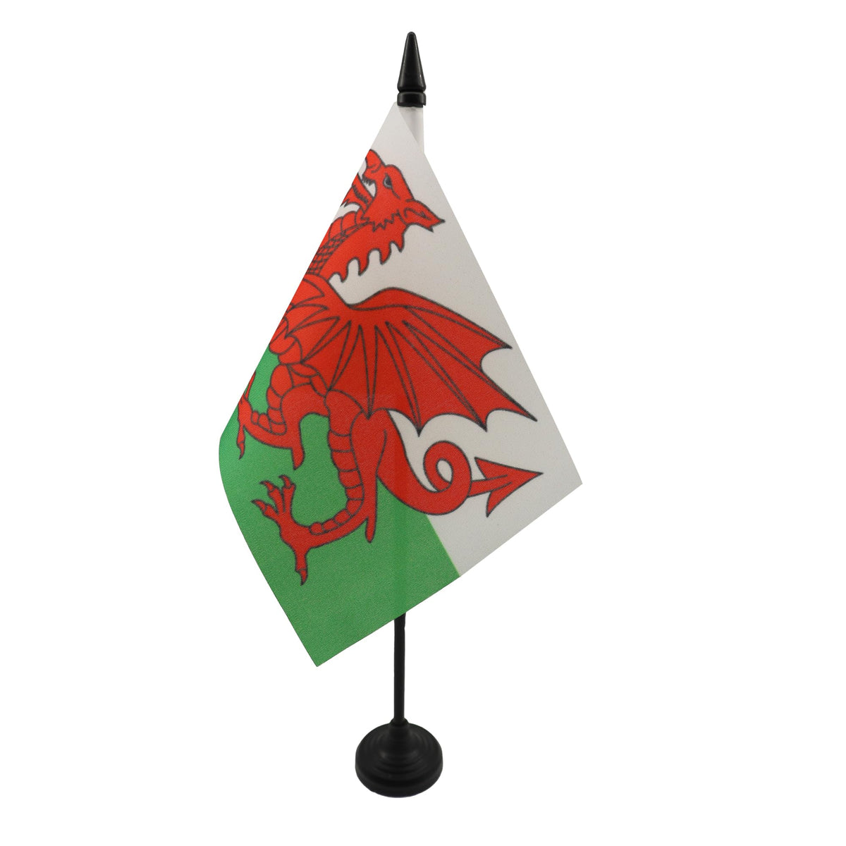 Wales Table Flag 15x10 cm 100D Polyester with Plastic Base