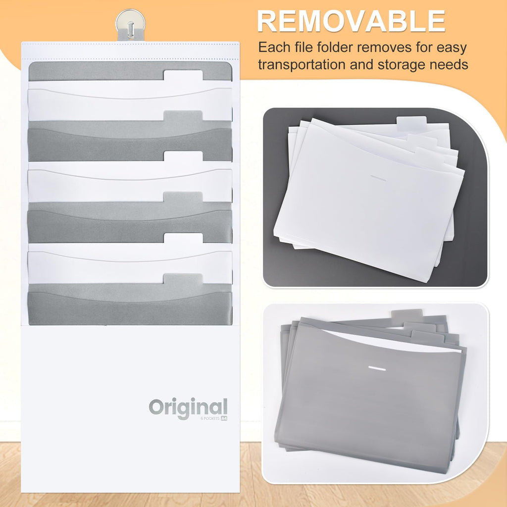 Wall File Organizer — 6-Pocket Hanging A4 File Organizer