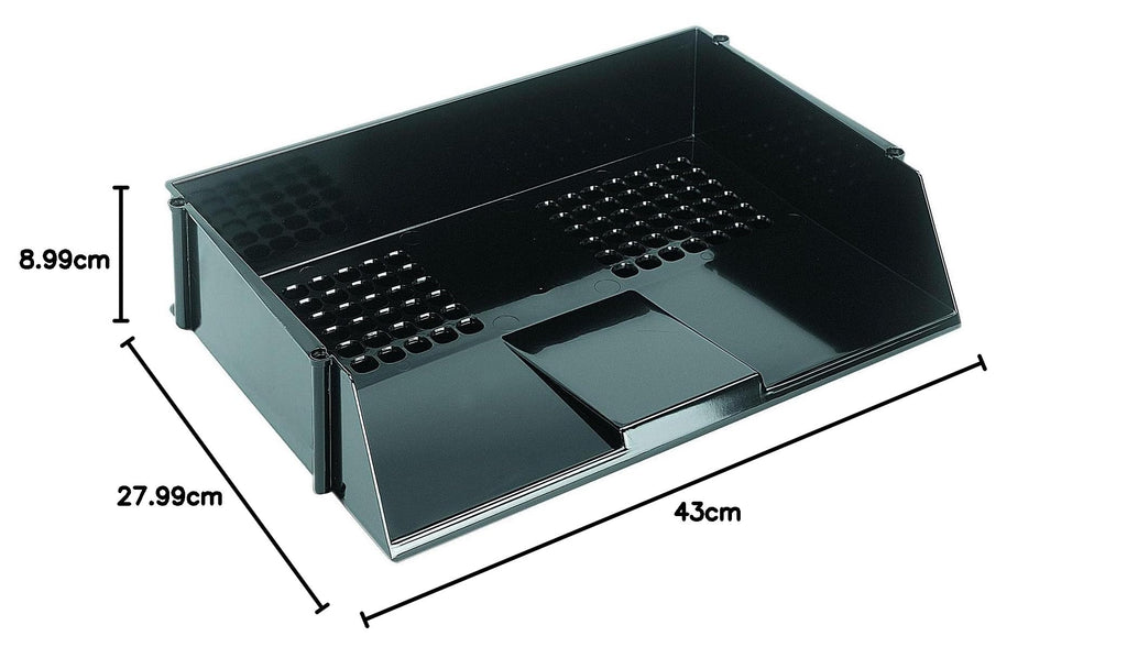 Wide Entry Letter Tray - Black
