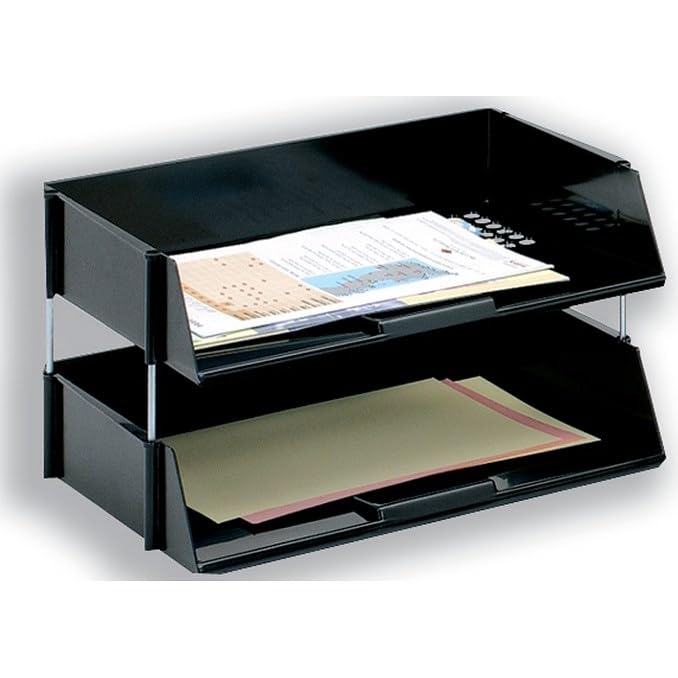 Wide Entry Letter Tray - Black