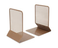 Wiremesh Bookends Heavy-Duty Metal Supports, Non-Slip Base, Pack of 2 (Rosegold)