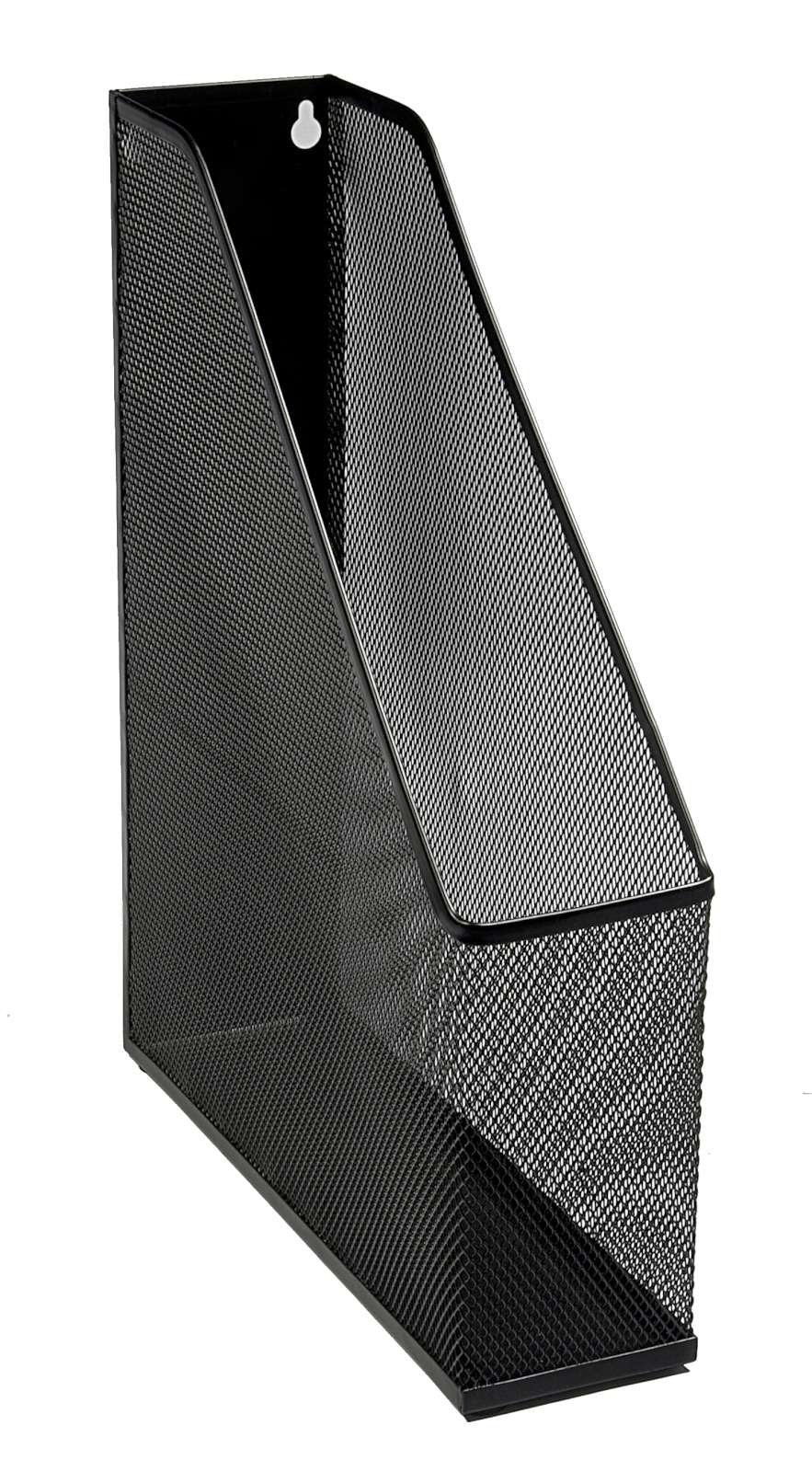 Wiremesh Magazine Rack, Steel Desk File & Magazine Holder, Black