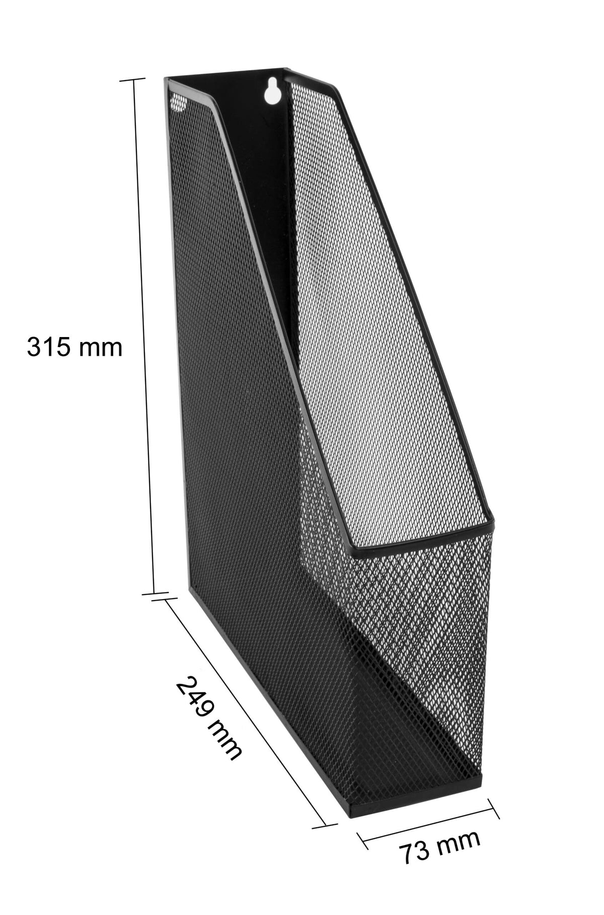 Wiremesh Magazine Rack, Steel Desk File & Magazine Holder, Black