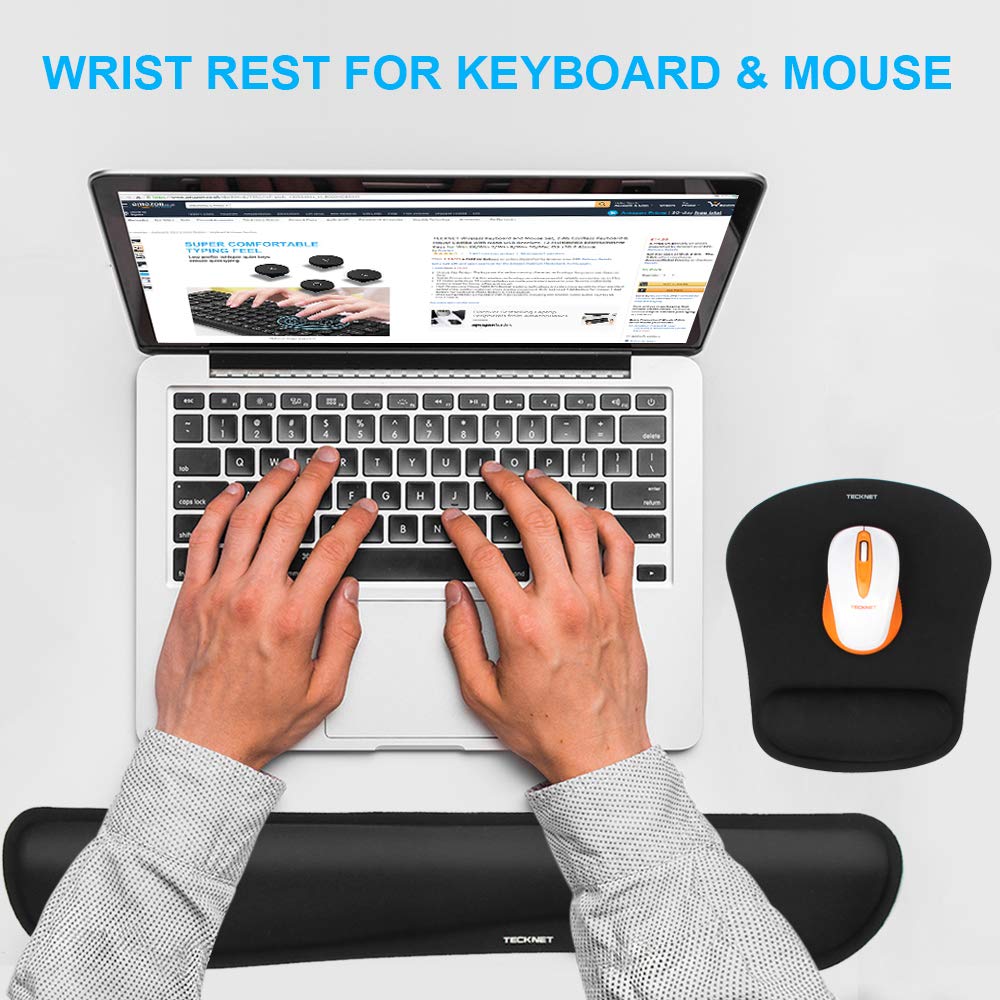 Wrist Rest Mat – Keyboard and Mouse Support Pad Set, Black