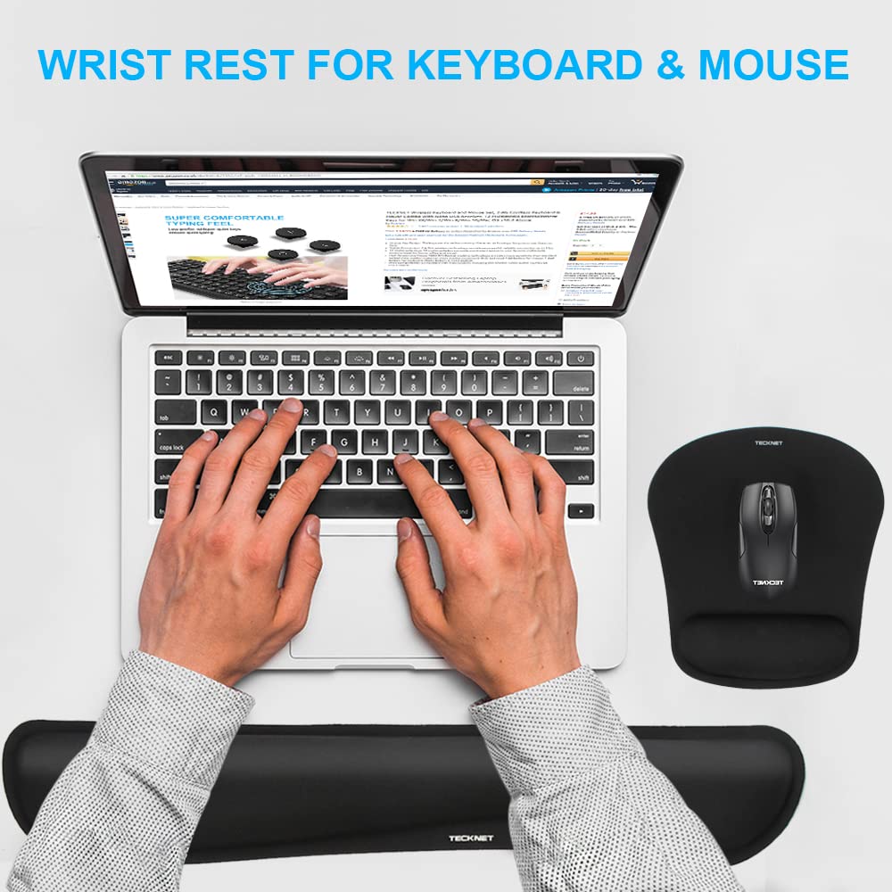 Wrist Rest Mat – Keyboard and Mouse Support Pad Set, Black